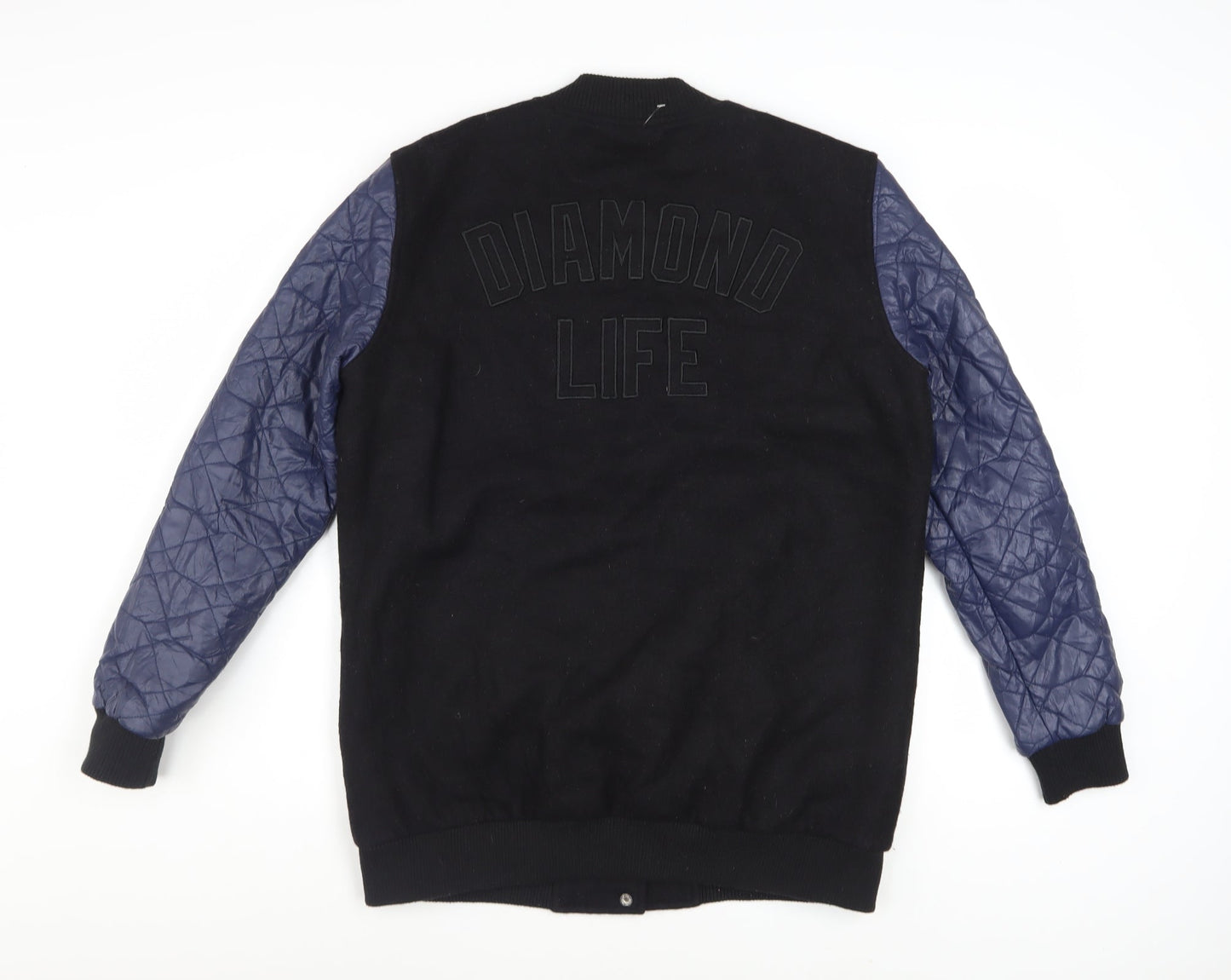 Diamond Supply Co. Men's Black Varsity Jacket Size S Quilted Sleeves