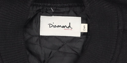 Diamond Supply Co. Men's Black Varsity Jacket Size S Quilted Sleeves
