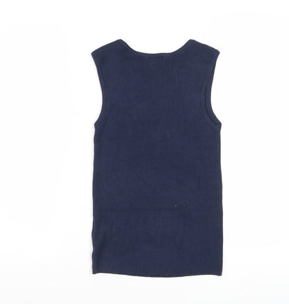 Marks and Spencer Women's Blue Sleeveless Knit Tank Top Size S