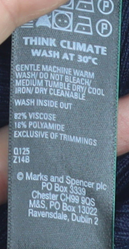 Marks and Spencer Women's Blue Sleeveless Knit Tank Top Size S
