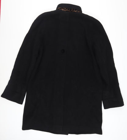 Sanders & Gold Women's Black Wool Cashmere Pea Coat Size 10
