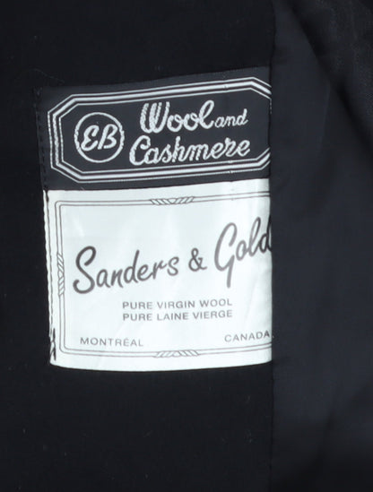 Sanders & Gold Women's Black Wool Cashmere Pea Coat Size 10
