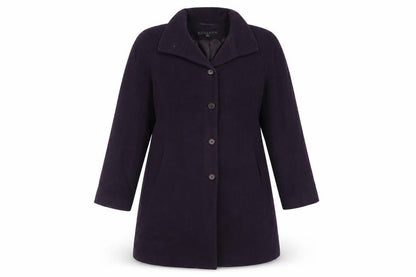 Gallery Women's Purple Wool Blend Mid-Length Overcoat M