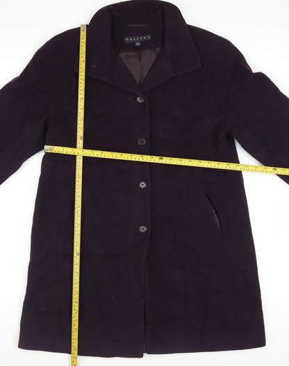 Gallery Women's Purple Wool Blend Mid-Length Overcoat M