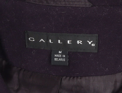 Gallery Women's Purple Wool Blend Mid-Length Overcoat M