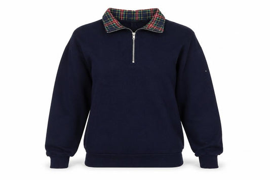 Forever 21 Womens Navy 1/2 Zip Pullover Sweatshirt Size S