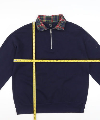 Forever 21 Womens Navy 1/2 Zip Pullover Sweatshirt Size S