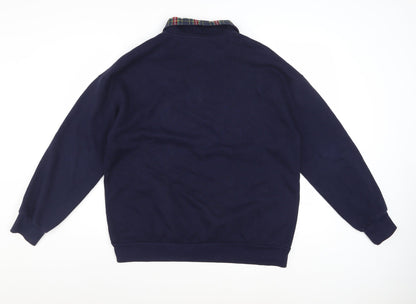 Forever 21 Womens Navy 1/2 Zip Pullover Sweatshirt Size S