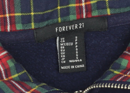 Forever 21 Womens Navy 1/2 Zip Pullover Sweatshirt Size S
