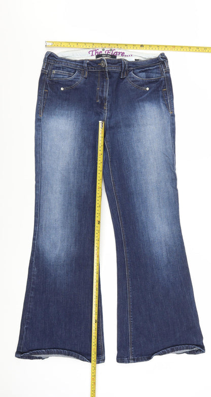 Next Women's Blue Flared Denim Jeans Size 14 Regular