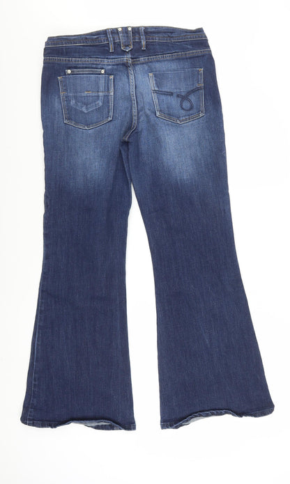 Next Women's Blue Flared Denim Jeans Size 14 Regular