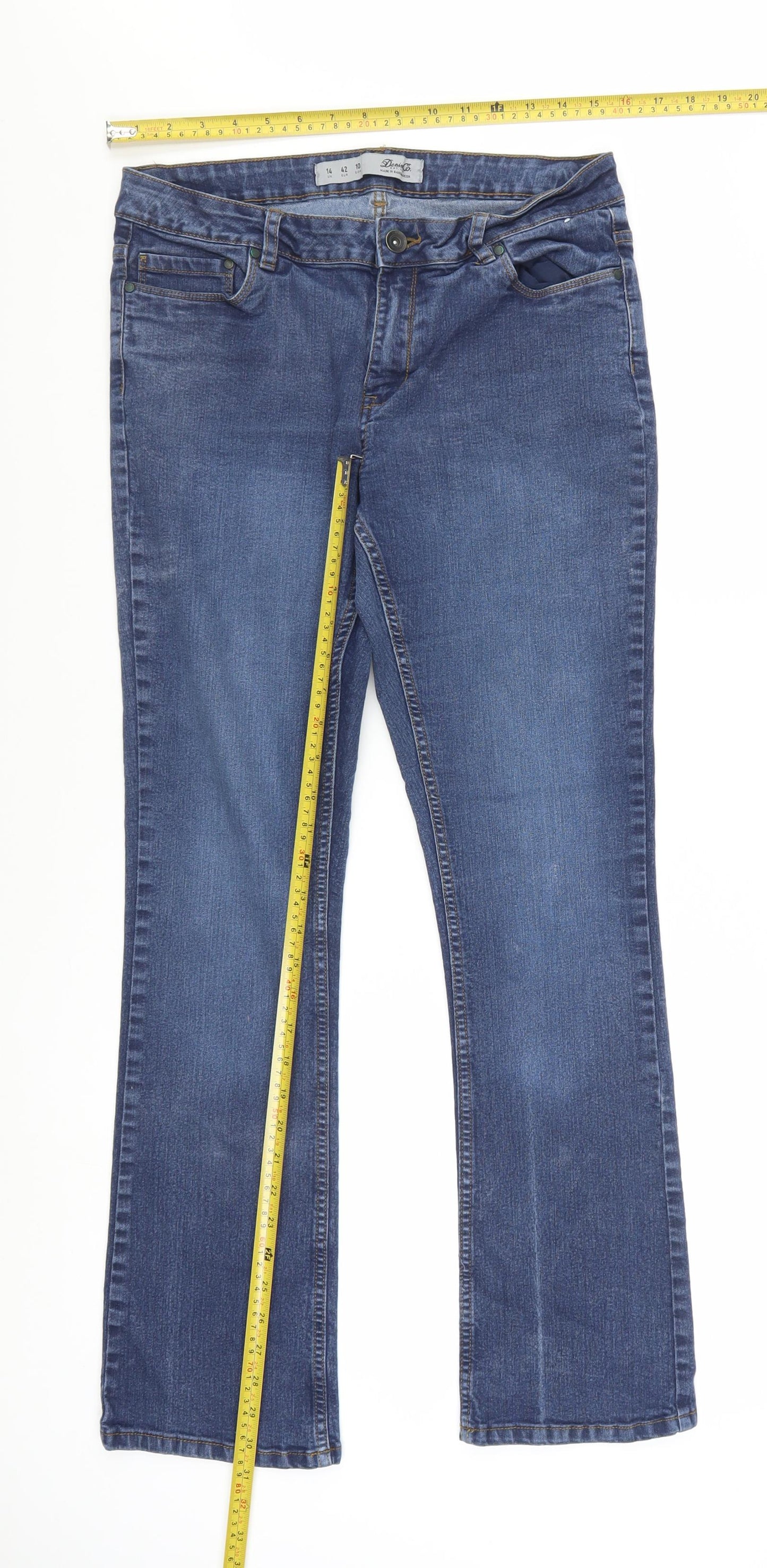 Denim Co Women Blue Bootcut Jeans UK 14 Classic Fit