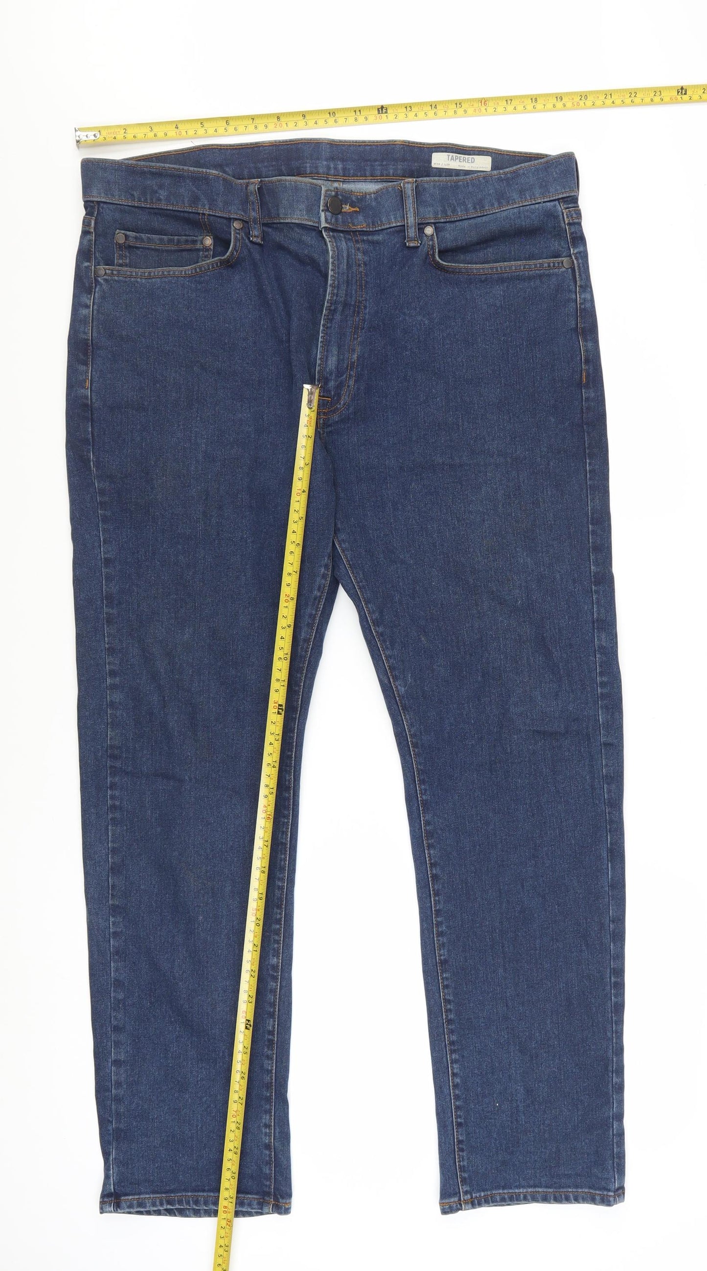 Marks and Spencer Men’s Blue Tapered Denim Jeans 38W 29L