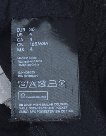 H&M Women’s Black Jogger Trousers Size 8 Elastic Waist Pants