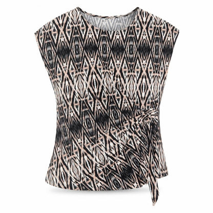 Wallis Women's Multicoloured Geometric Wrap Blouse Size 16