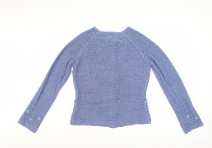 Marks and Spencer Per Una Women's Blue Floral Knit Cardigan M