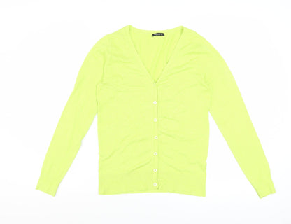Roman Women Green V-Neck Button Cardigan Size 10