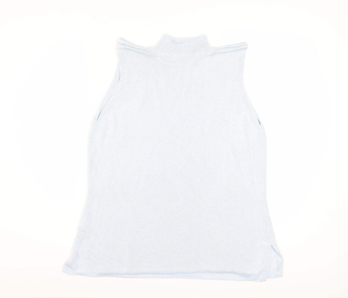 Marks and Spencer Women's Blue Sleeveless Mock Neck Viscose Tank Top Size 18