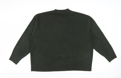 Marks and Spencer Women's Green Wool Blend XL Crew Neck Jumper
