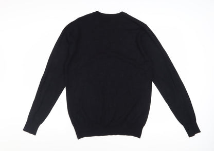 Christiano Baldinucci Men's Black Wool Blend Medium Crew Neck Jumper