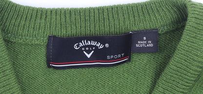 Callaway Men's Green Wool V-Neck Golf Jumper Size S