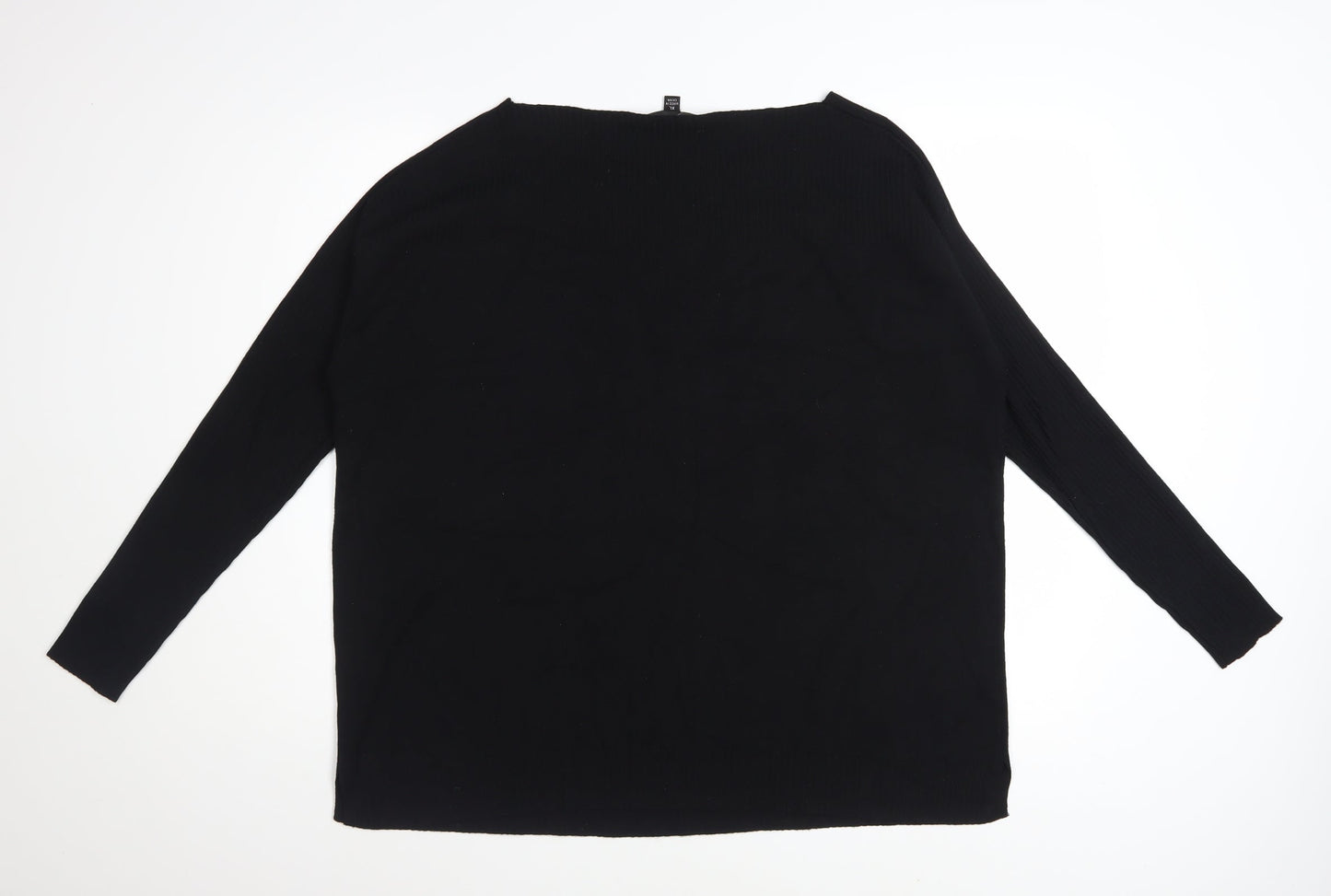 Gya Women's Black XL Boat Neck Long Sleeve Pullover Jumper