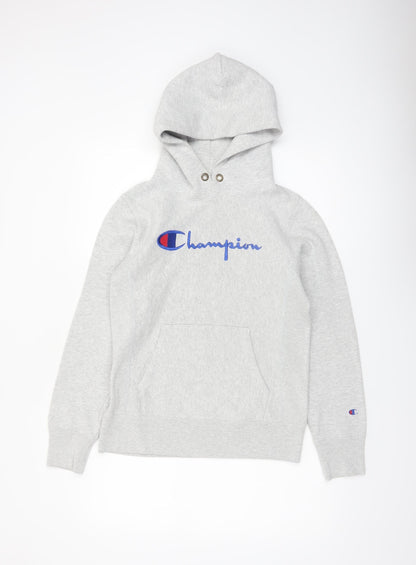 Champion Women's Grey Pullover Hoodie Medium Reverse Weave