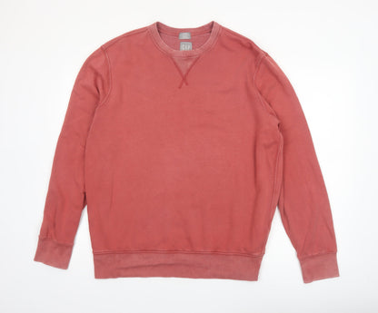 GAP Men's Red Cotton Crew Neck Pullover Sweatshirt Size L