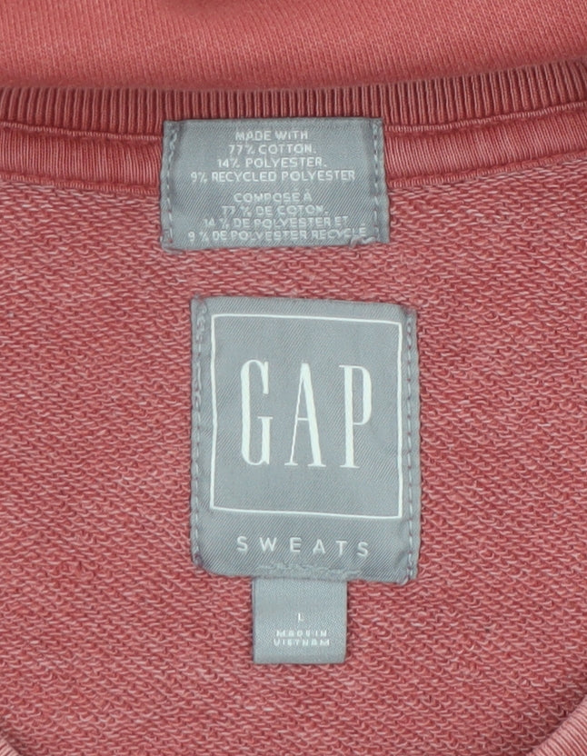 GAP Men's Red Cotton Crew Neck Pullover Sweatshirt Size L