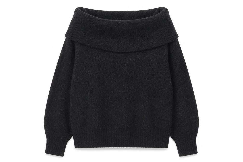 H&M Women’s Black Cowl Neck Long Sleeve Knit Jumper Size S