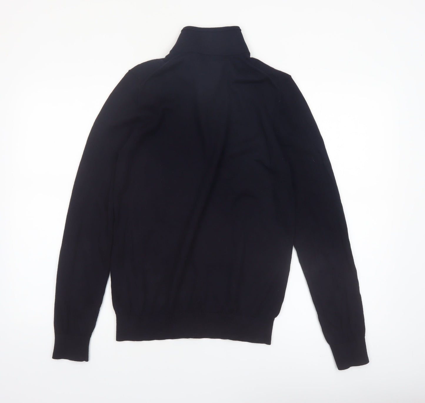 Reiss Men’s Black Wool 1/2 Zip High Neck Jumper Size M
