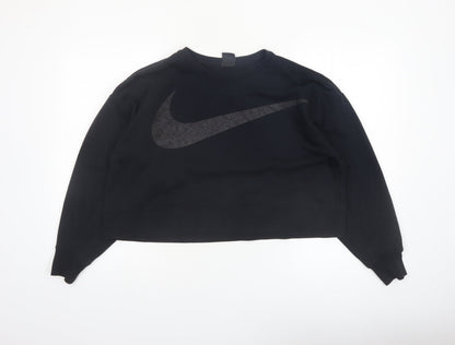 Nike Womens Black Dri-Fit Crew Neck Pullover Sweatshirt M