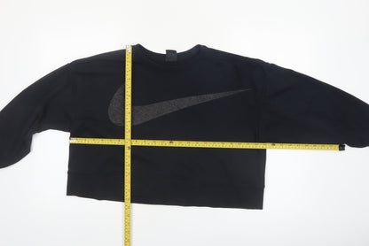 Nike Womens Black Dri-Fit Crew Neck Pullover Sweatshirt M
