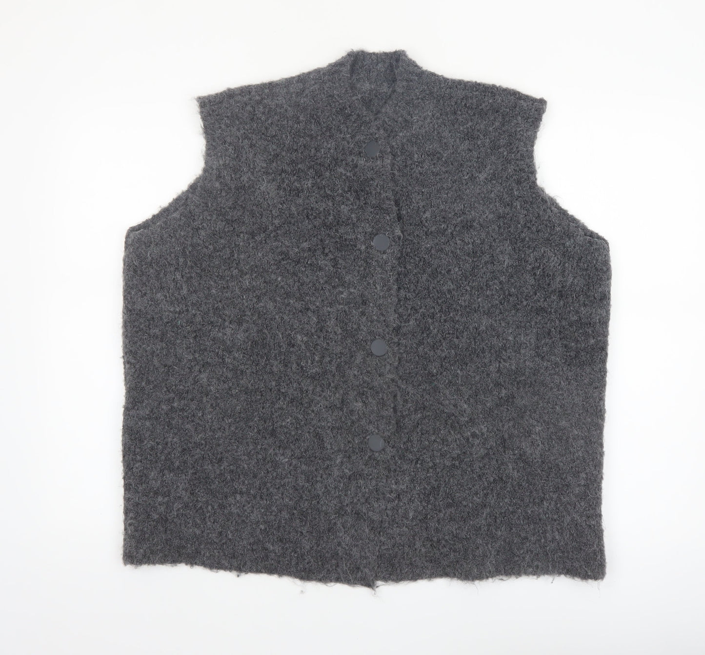 Marks and Spencer Womens Grey Knit Sleeveless Button Vest L
