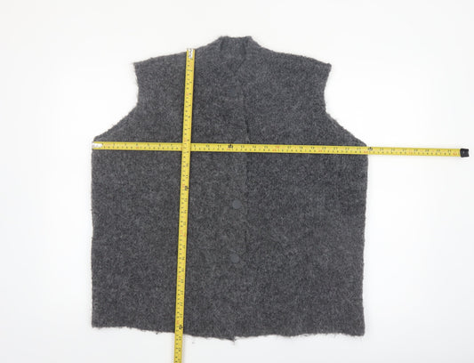 Marks and Spencer Womens Grey Knit Sleeveless Button Vest L
