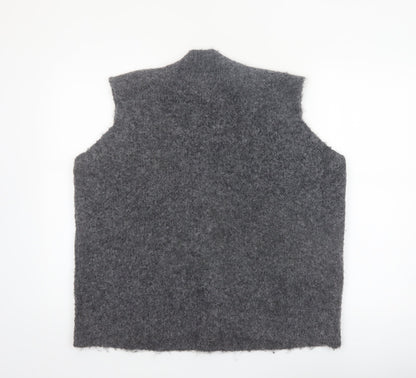 Marks and Spencer Womens Grey Knit Sleeveless Button Vest L