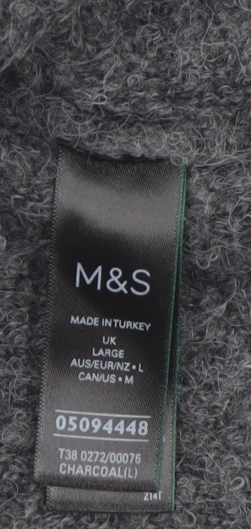 Marks and Spencer Womens Grey Knit Sleeveless Button Vest L
