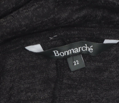 Bonmarché Women's Black Size 22 Long Sleeve Open Cardigan