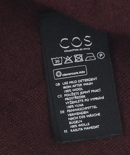 COS Women Brown Wool Roll Neck Long Sleeve Tunic Jumper Size 12