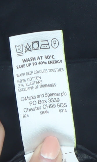 Marks and Spencer Women’s Black Capri Trousers Size 18 Cotton Blend