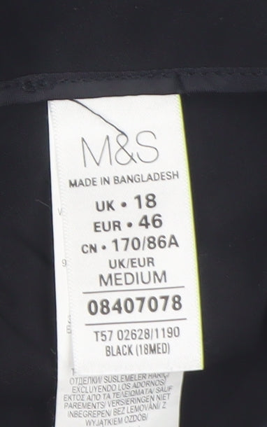 Marks and Spencer Women’s Black Capri Trousers Size 18 Cotton Blend