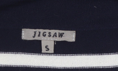 Jigsaw Women Blue Striped Wool Knit Shift Dress Size S