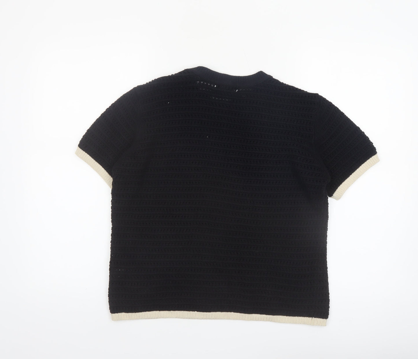 Marks and Spencer Women's Black Short Sleeve Knit Jumper Size S