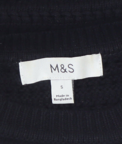 Marks and Spencer Women's Black Short Sleeve Knit Jumper Size S