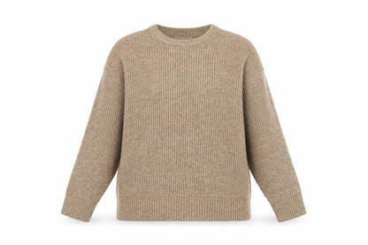 Marks and Spencer Women Beige L Chunky Knit Crew Neck Jumper