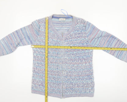 Marks and Spencer Women’s Multicoloured Cotton Knit Full Zip Jumper Size 14