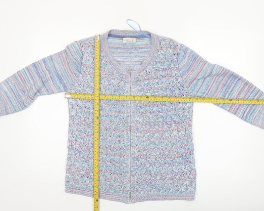 Marks and Spencer Women’s Multicoloured Cotton Knit Full Zip Jumper Size 14