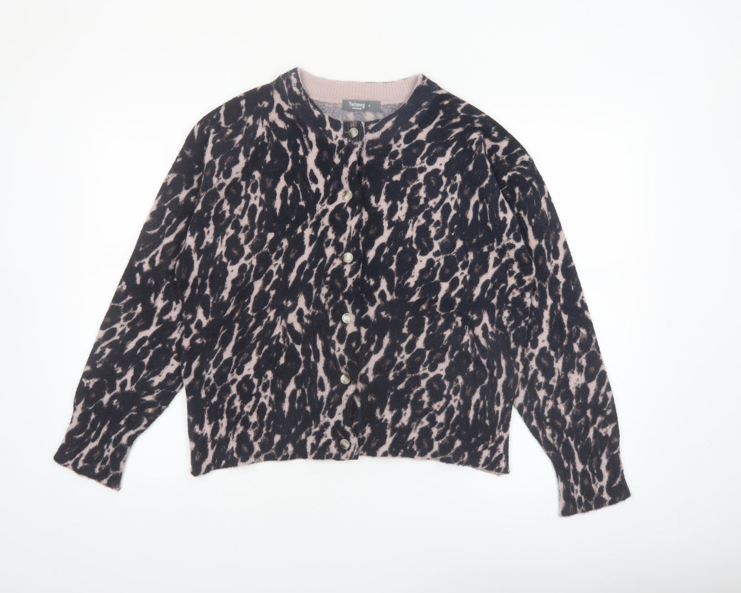 Nutmeg Women's Multicoloured Animal Print Cardigan Size 14