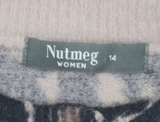 Nutmeg Women's Multicoloured Animal Print Cardigan Size 14
