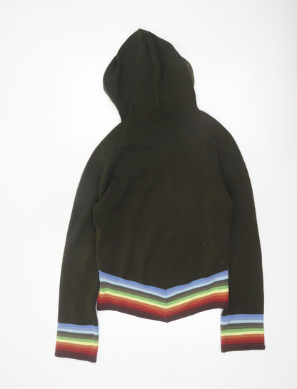 Roxy Women’s Brown Hooded Striped Knit Jumper Size 2